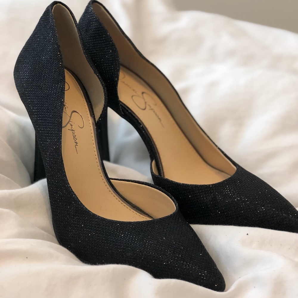 Jessica Simpson 4” Black textured Heels